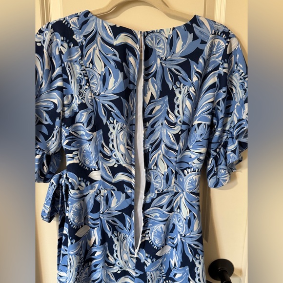 Lilly Pulitzer "Darlah" Stretch Faux Wrap Dress in High Tide Navy - Picture 5 of 5